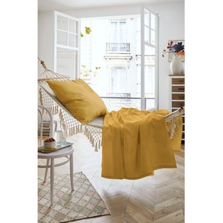 Bettwäsche Summer-Set, Primera, Buntgewebe, Renforcé, 2 teilig, die perfekte Lösung für heiße Nächte (Kissenbezug und Decke) gelb