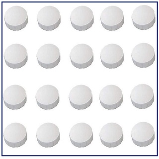 50 Magnete, Ø 24mm, Haftmagnete für Whiteboard, Kühlschrankmagnet, Magnettafel, Magnetwand, Magnet Rund weiß