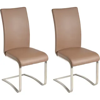 MCA Furniture Freischwinger Arco Kunstleder braun 6er Set