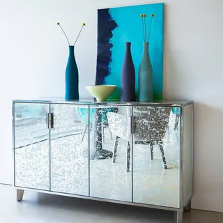 Otto Studio For Am.pm Sideboard Blur Mit 4 Türen, Spiegelglas Und Edelstahl Spiegel