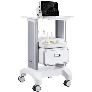 Vevor Laborwagen mit 2 Ebenen, Laborwagen mit 1 Schublade und 1 oberem Tablett, mobiler medizinischer Wagen aus ABS-Material, Laborrollwagen mit