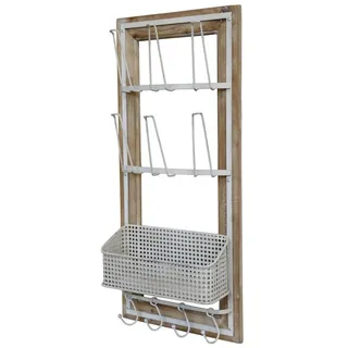 Chic Antique Wandregal 90 x 40 x 15 cm Grau
