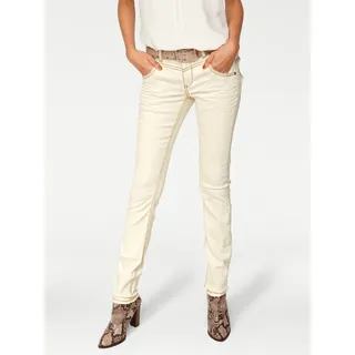 Bequeme Jeans HEINE Gr. 42, Normalgrößen, beige (ecru) Damen Jeans Skinny-Jeans Röhrenjeans
