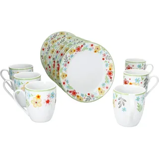Mambocat Variant Blümchen Frühstücksset 12-tlg. für 6 Personen