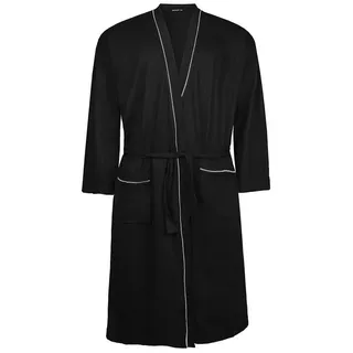 ADAMO Morgenmantel Adamo Hausmantel leicht schwarz Übergröße, Baumwolle schwarz 6XL