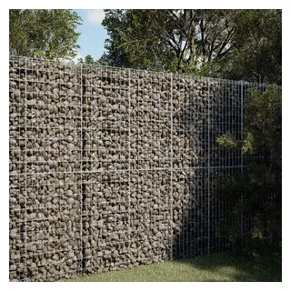 vidaXL Gabione mit Deckel 100x100x200 cm Verzinktes Eisen