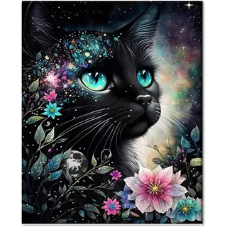 Gutluz Malen Nach Zahlen Erwachsene Katzen - Malen nach Zahlen Kinder Tiere Katze - Paint by Numbers Adults Kids - Bastelset Kinder Erwachsene Leinwand Pinsel - Malen Nach Zahlen 40x50cm (CD142)