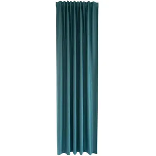 Homing blickdichter Vorhang Uni Gardine Petrol einfarbig abdunkelnd weich Akustik Gardine Wohnzimmer Schlafzimmer Kinderzimmer Dekostoff (1Stück) 245 x 140 cm (HxB)