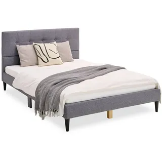 Homestyle4u Polsterbett 120x200 Grau Jugendbett Doppelbett mit Lattenrost 1985