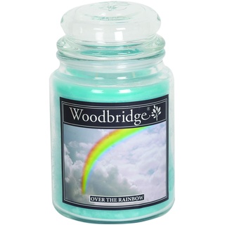 Woodbridge Duftkerze im Glas mit Deckel | Over The Rainbow | Duftkerze Frisch | Kerzen Lange Brenndauer (130h) | Duftkerze groß | Kerzen Blau (565g)