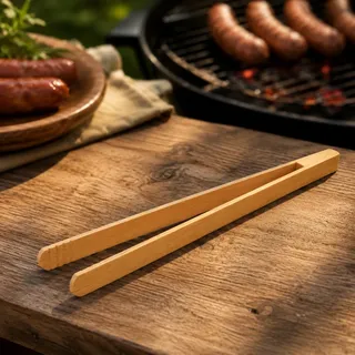 Hofmeister Holzwaren Grillzange 30 cm Holz braun