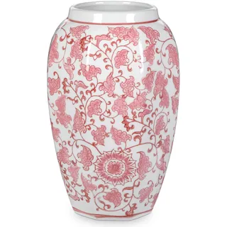 Keramik Vase Weiß und Blau für Blumendekoration Blumenvasen Deko Vase für Pampasgras Blumen, Tischdeko, Trockenblumen Deko Vasen für Wohnzimmer, Bürodeko, Modernes Dekoratives Vasen