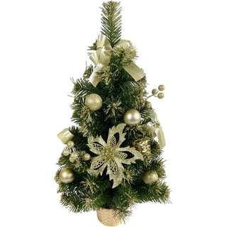 sarcia.eu Künstlicher Weihnachtsbaum mit goldenen Dekorationen in einem 60cm Topf