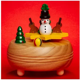 SIKORA Weihnachtsfigur SIKORA SD06 kleine Spieldose Spieluhr für Weihnachten aus Holz mit Figuren Musik O Tannenbaum