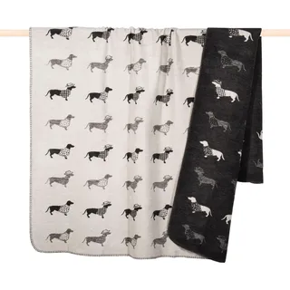 PAD Dackel Kuscheldecke 150 x 200 cm Grau
