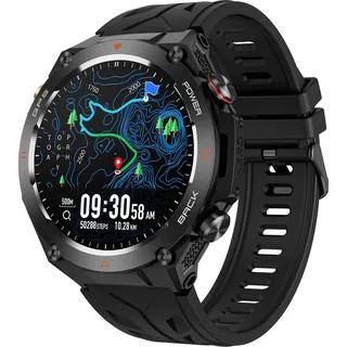 Smartwatch Herren Damen GPS Laufuhr Herren Militär Uhr mit Kompass Barometer Höhenmesser Fitnessuhr Telefonfunktion Schlaftracker Fitness Tracker Schrittzähler Uhr Outdoor Sportuhr Pulsuhr Blutdruck