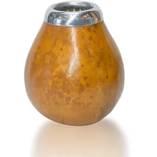 Generisch Yerba Mate Becher Kalebasse con Virola - Natürlicher Matebecher aus Kürbis - Fair Trade (Natur)