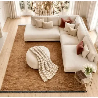 Outdoor Teppich Wohnzimmer Waschbar Balkon Allergiker Chenila 400 Gold 80x150 cm - Gold