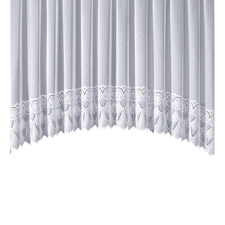 Gardine STICKEREIEN PLAUEN "Diana" Gardinen Gr. 145 cm, Kräuselband, 750 cm, weiß Kräuselband in C-Bogen Form, mit echter Plauener Spitze Stickerei