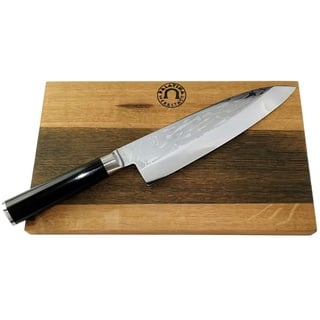 Kai Shun Geschenkset | Pro SHO VG-0003 Deba Messer 21 cm | + von Hand gefertigtes Schneidebrett aus Fassholz, 30x18 cm | 275,- €