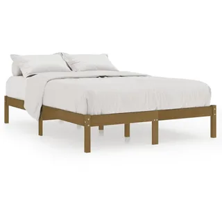 vidaXL Massivholzbett 200 x 200 cm Honigbraun