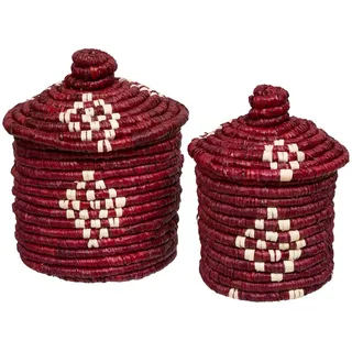 Set Aus 2 Aufbewahrungskörben Sien Terracotta Aus Stroh - Atmosphera Créateur D'Intérieur