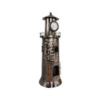 Flaschenhalter Leuchtturm mit Uhr - Metall - Weihnachten - Geschenkidee von Michel Toys