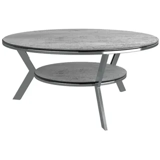 Akante Couchtisch Ellipse Keramik Silver