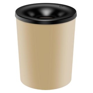 ZWINGO Papierkorb Z1100716, beige, rund, aus Kunststoff, feuersicher, 13 Liter