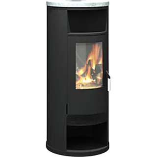 Viessmann Momo Wasser+ Kaminofen Glas Schwarz/Abdeckplatte Speckstein
