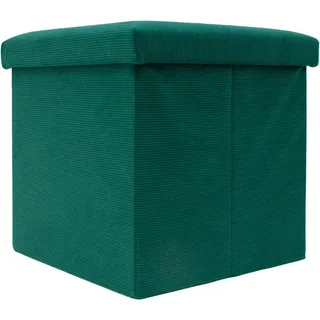 Intirilife Faltbarer Sitzhocker Cord 38 x 38 x 38 cm Grün