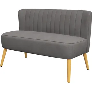 HOMCOM Küchenbank 2-Sitzer Sofa, Küchensofa mit Holzbeinen, Esszimmer Couch bis 150 kg, 117x56,5x77 cm, Dunkelgrau   Aosom