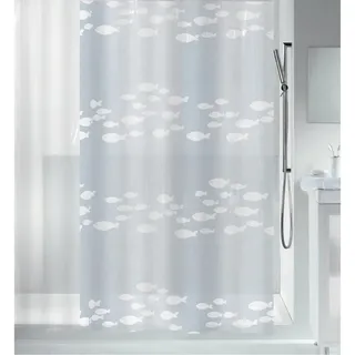 Spirella Duschvorhang Sardaigne 180 x 200 cm weiß transparent