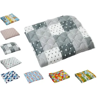 Babyfrücht Krabbeldecke HLP: "Patchwork Sterne/Punkte" Fb. grau | rutsch- und wasserfest | Serie: High-Line Premium (HLP) | Artikel 10203 | ca. 130x200cm groß | 60°C waschbar