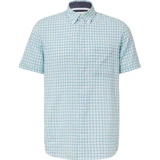 s.Oliver Kariertes Kurzarmhemd Regular Fit Blau / Weiß S