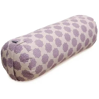 Yogishop Yogakissen Yoga-Bolster rund - vintage - organic cotton, Bequemes Bolster aus Bio-Baumwolle – ideal für Yin Yoga und mehr weiß