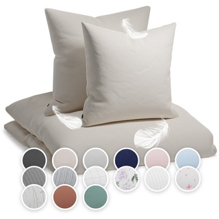 Bettwäsche BED1-Softw240X220-SB, sleepwise, Mikrofaser-Fleece, 3 teilig beige|braun
