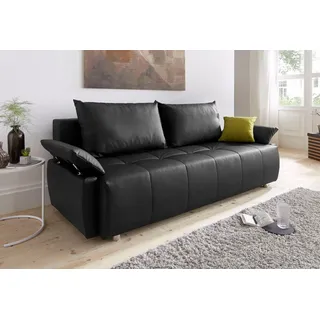 Collection AB Schlafsofa Kunstleder 2-Sitzer Schwarz