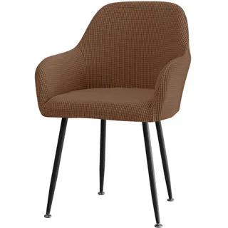 CLGTY Stuhlhussen Mit Armlehne Stretch, Weich Stuhlhussen Abnehmbar Bürostuhl Bezug Waschbar Hussen Für Stühle Für Esszimmer-braun-1 Stück