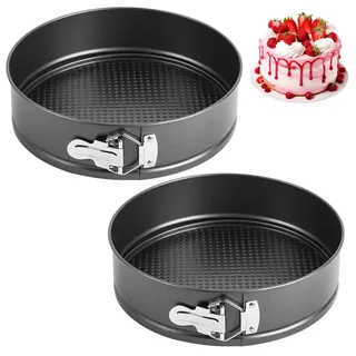 EUBSWA Springform 16 cm Rund,2 Stück Kleine Kuchenform Mit Antihaftbeschichtung für Backform,Backformen,Tortenform,Kuchenformen