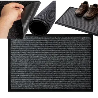 Fußmatte Schmutzfangmatte Türmatte 40x60 cm Grau rutschfest Eingangsmatte Schuhmatte für Innen und Außen - Grau