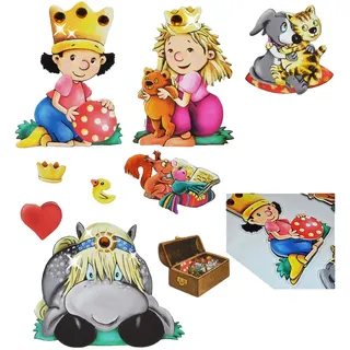 alles-meine.de GmbH 9 TLG. Set 3-D Effekt__ Wandtattoo/Fensterbild - der kleine König - Folie/Pappe - selbstklebend wiederverwendbar - Wandsticker - Sticker Aufkleber / ..
