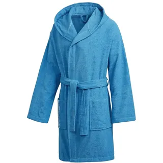 adidas Bademantel Baumwolle Frottee Herren shock cyan blau L