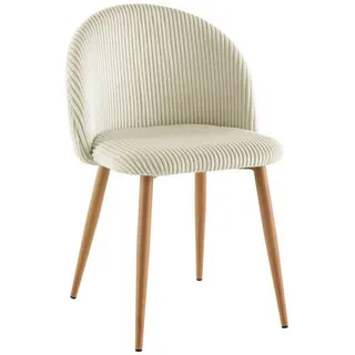 Livetastic Stuhl Cord, Beige, Holz, Metall, Textil, Pappel, Sperrholz, Rundrohr, 51x78x52 cm, Esszimmer, Stühle, Esszimmerstühle, Vierfußstühle