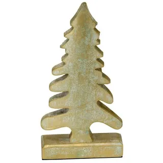 Tannenbaum Tanne Holz patina/gold H24cm Weihnachtsdeko Baum Weihnachten Deko