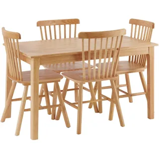 Livetastic Tischgruppe, Natur, Holz, Kautschukholz, massiv, rund, 120x72x76 cm, Esszimmer, Tische, Esstische