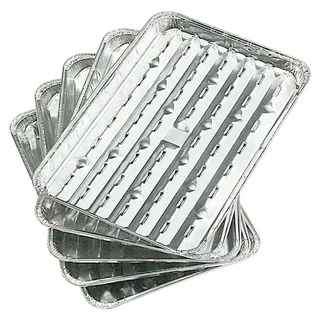 Alu-Grillpfannen 5er-Set Grillschale Grillrost Grillpfanne Grillkorb Gemüsekorb
