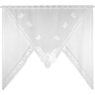 Arsvita Bistrogardine mit Stangendurchzug "M-Bogen" 150x120 cm - Schmetterling