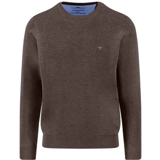 FYNCH-HATTON Feinstrickpullover aus Baumwolle mit Rundhalsausschnitt Earth/XL - XL