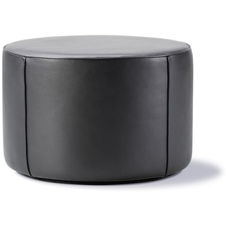 Fredericia - Mono Pouf Ø 55 cm, Leder 301 schwarz